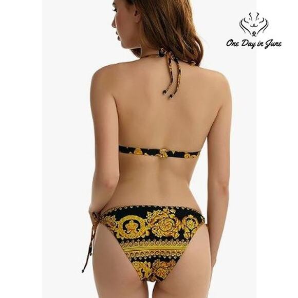 Fokulunda Halter String Bikini Swimsuit Size S - Picture 2 of 5